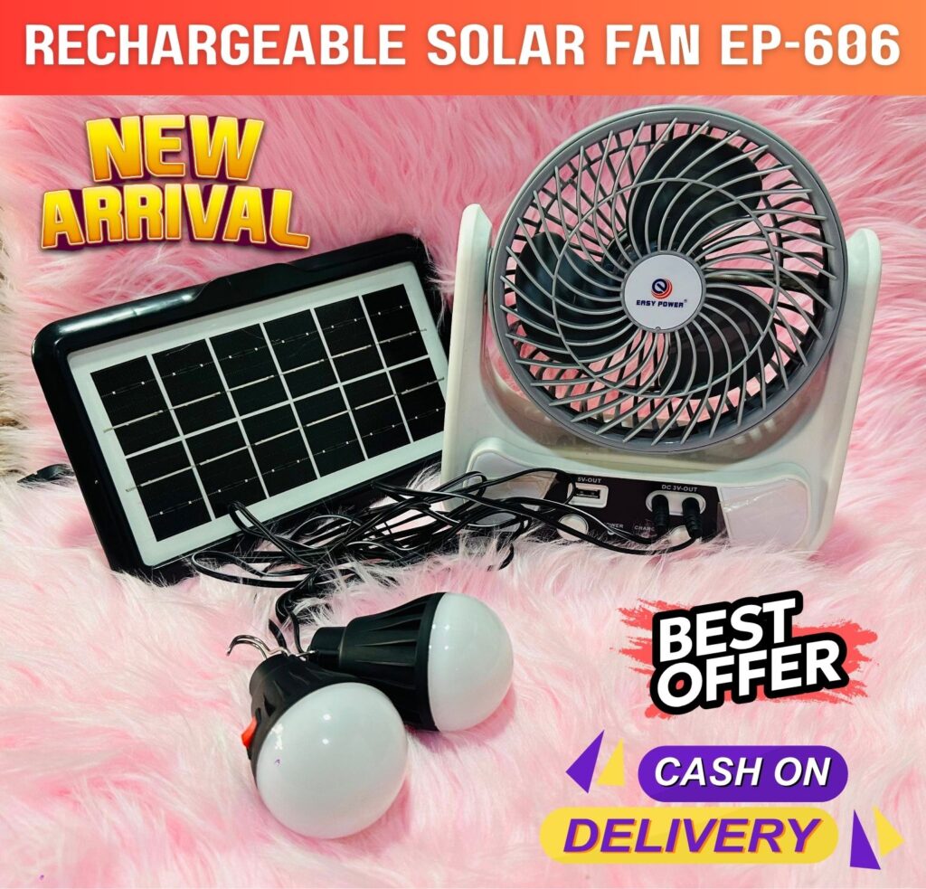 Rechargeable Solar Fan