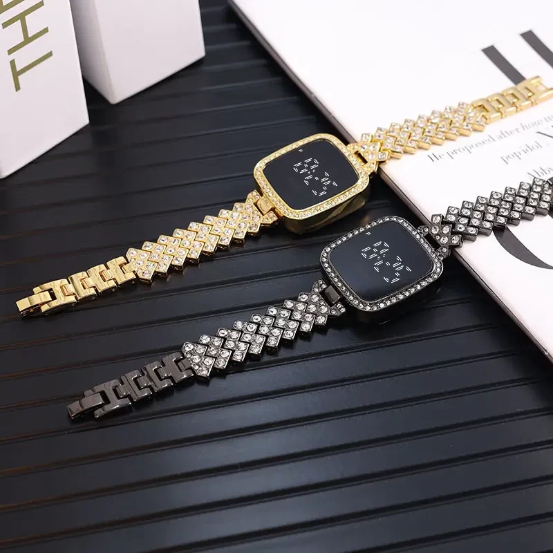Elegant Luxury Full Diamond Touch Screen Ladies Watch - Image 2
