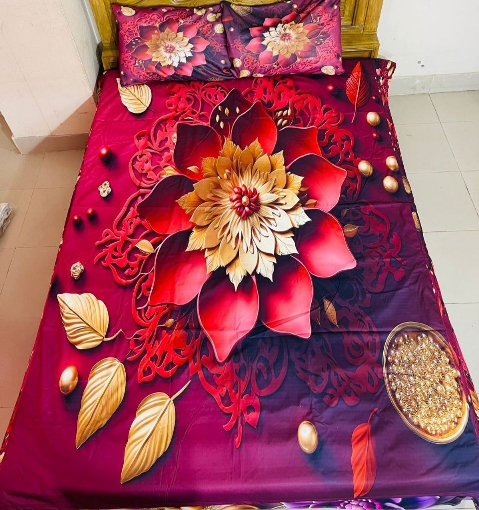 China Premium 3D Design Bed Sheet 7308
