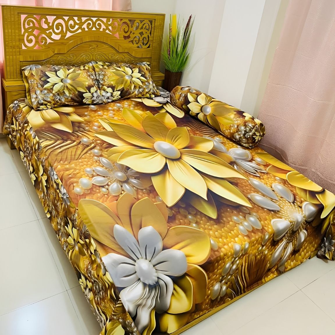 China Premium 3D Design Bed Sheet 6972