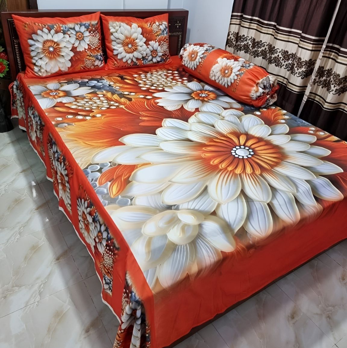 China Premium 3D Design Bed Sheet 7305