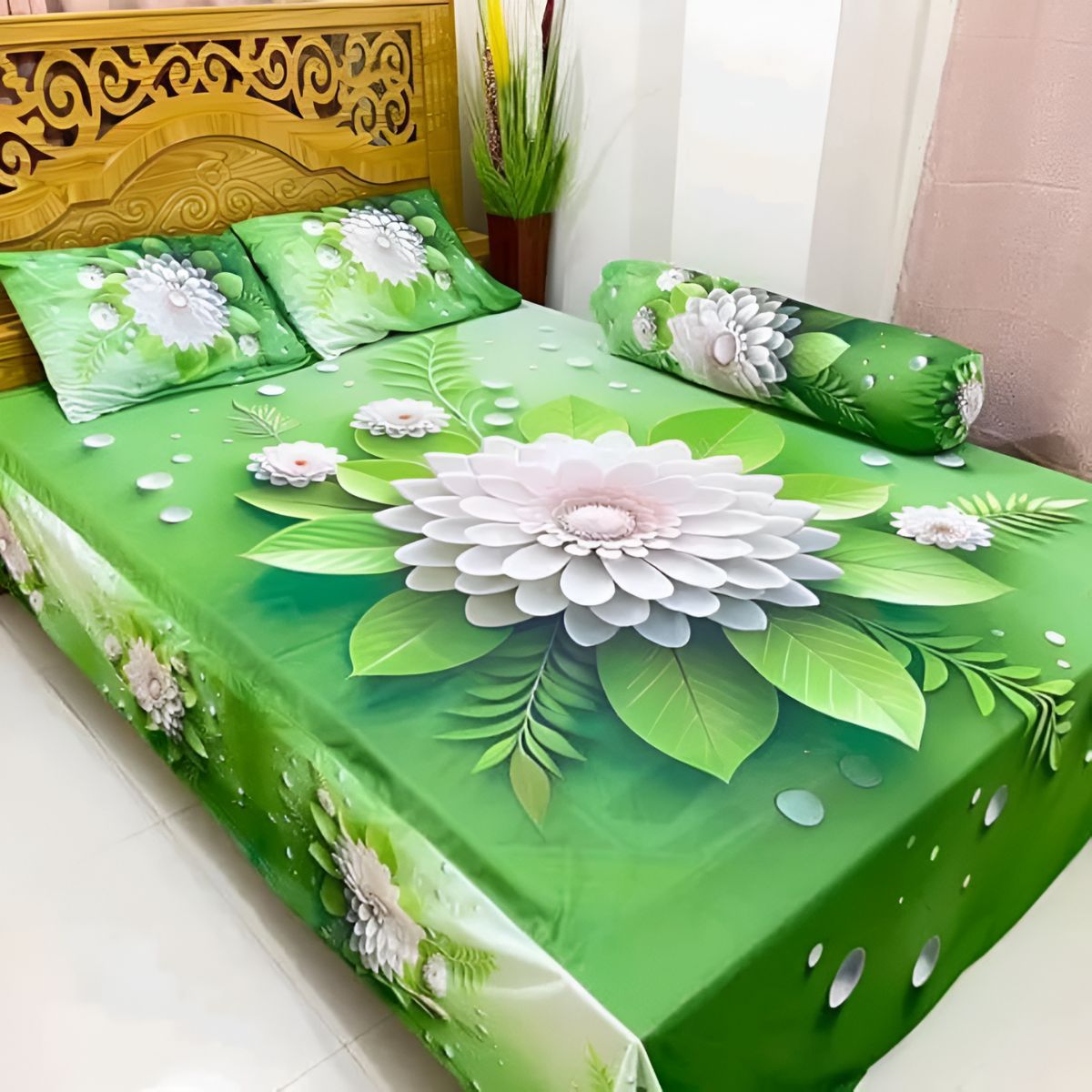 China Premium 3D Design Bed Sheet 7307