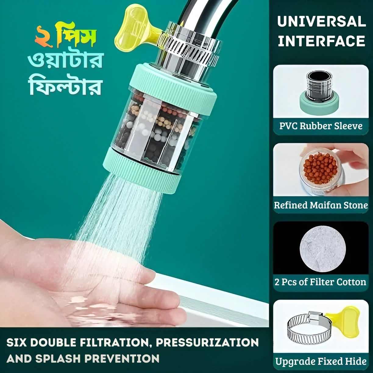 Fankiway Universal Interface Activated Carbon Faucet Water Filters Six Layer